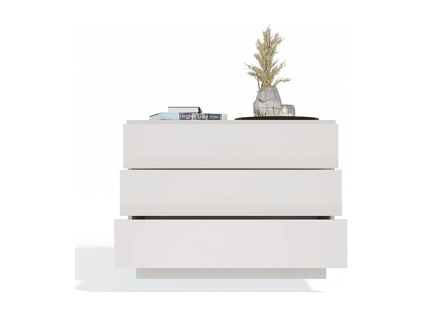 AMBER - Cassettiera con 3 cassetti 85×66×40 per camera da letto e soggiorno - Beige