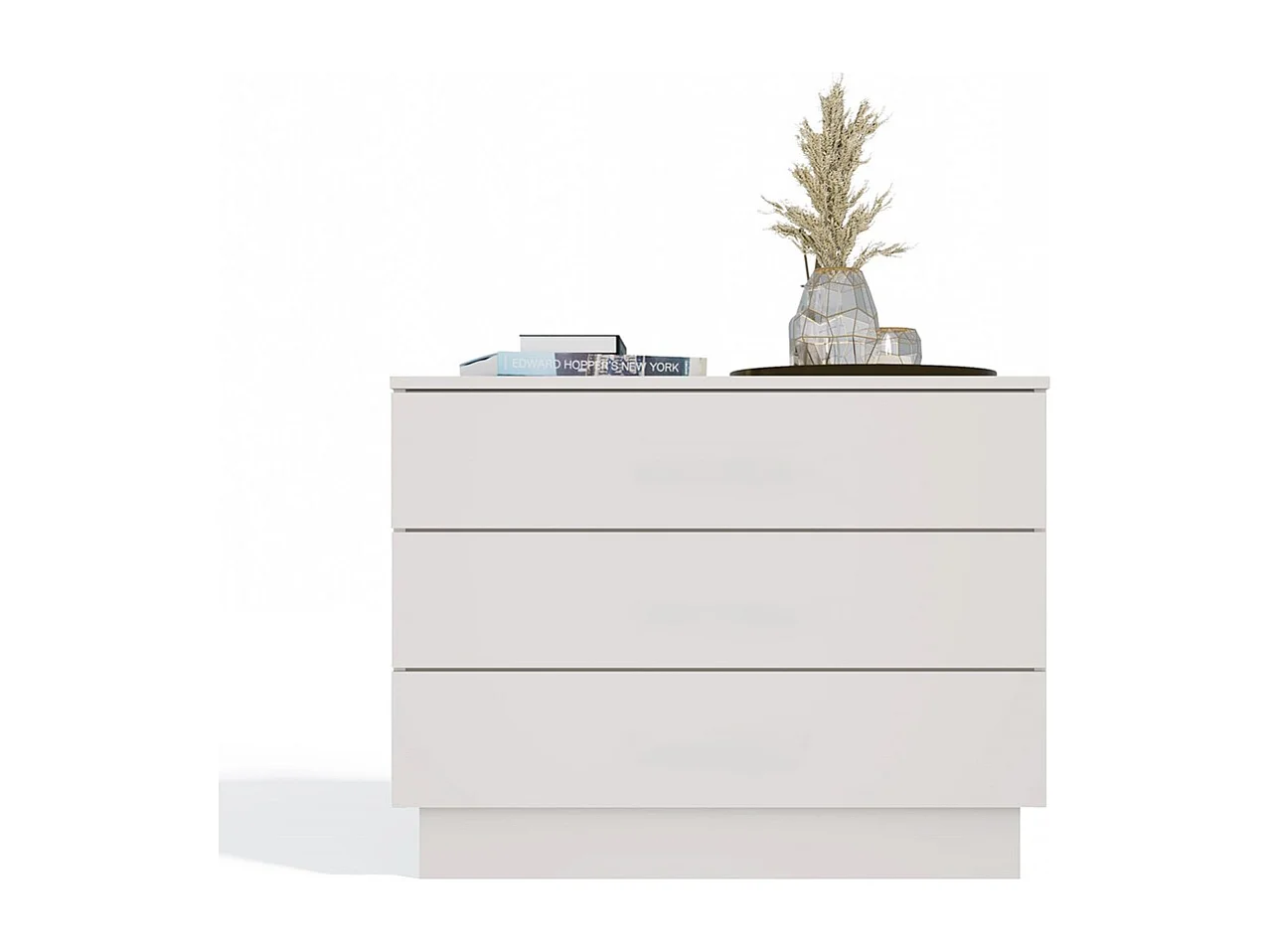 AMBER - Cassettiera con 3 cassetti 85×66×40 per camera da letto e soggiorno - Beige