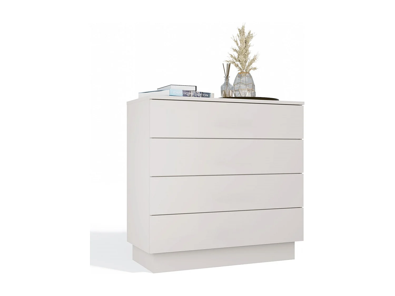 AMBER - Cassettiera con 4 cassetti 85×84×40 per camera da letto e soggiorno - Beige