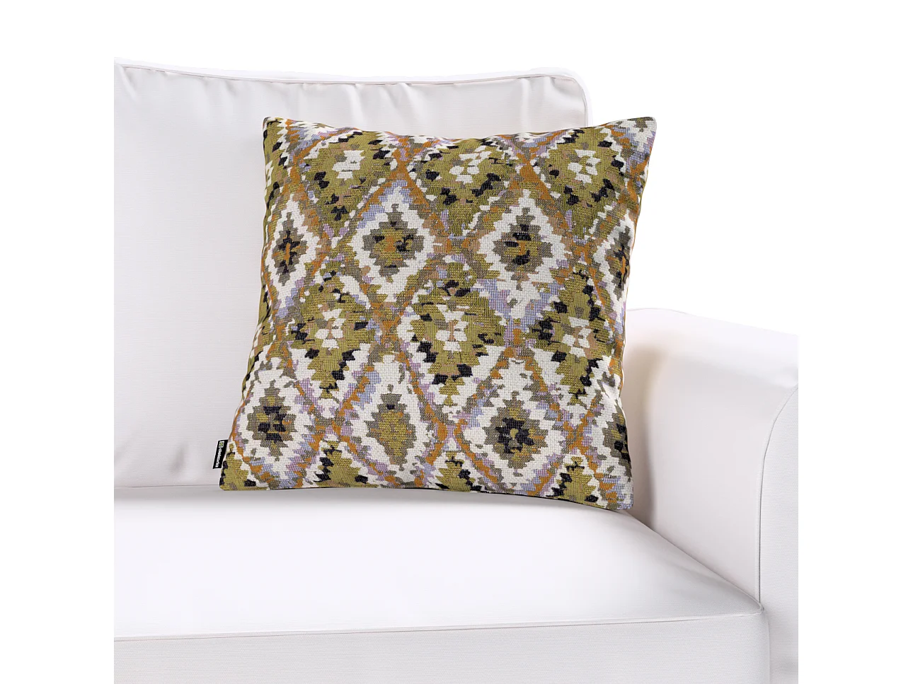 KISSENHÜLLE Cosy Home olive- weiß, 43x43 cm