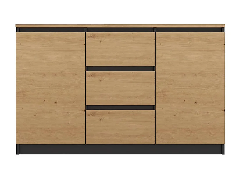 Komoda COSTA | Antracyt/Dąb Artisan | 200x40x75 cm | 3 Drzwi, 6 Szuflad