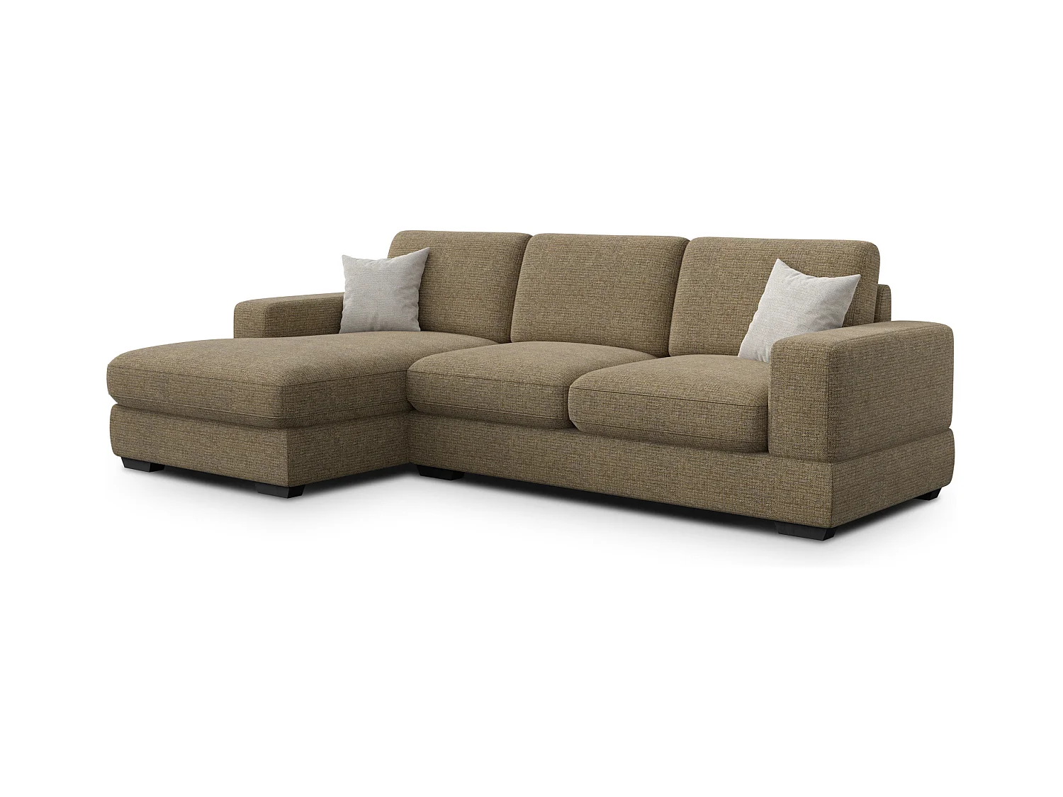 Canapé d'angle gauche 4 places OTTO, tissu taupe