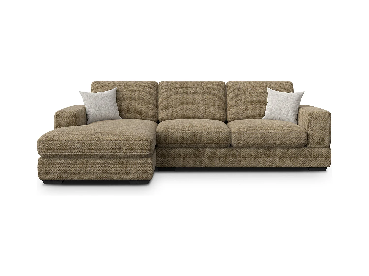 Canapé d'angle gauche 4 places OTTO, tissu taupe