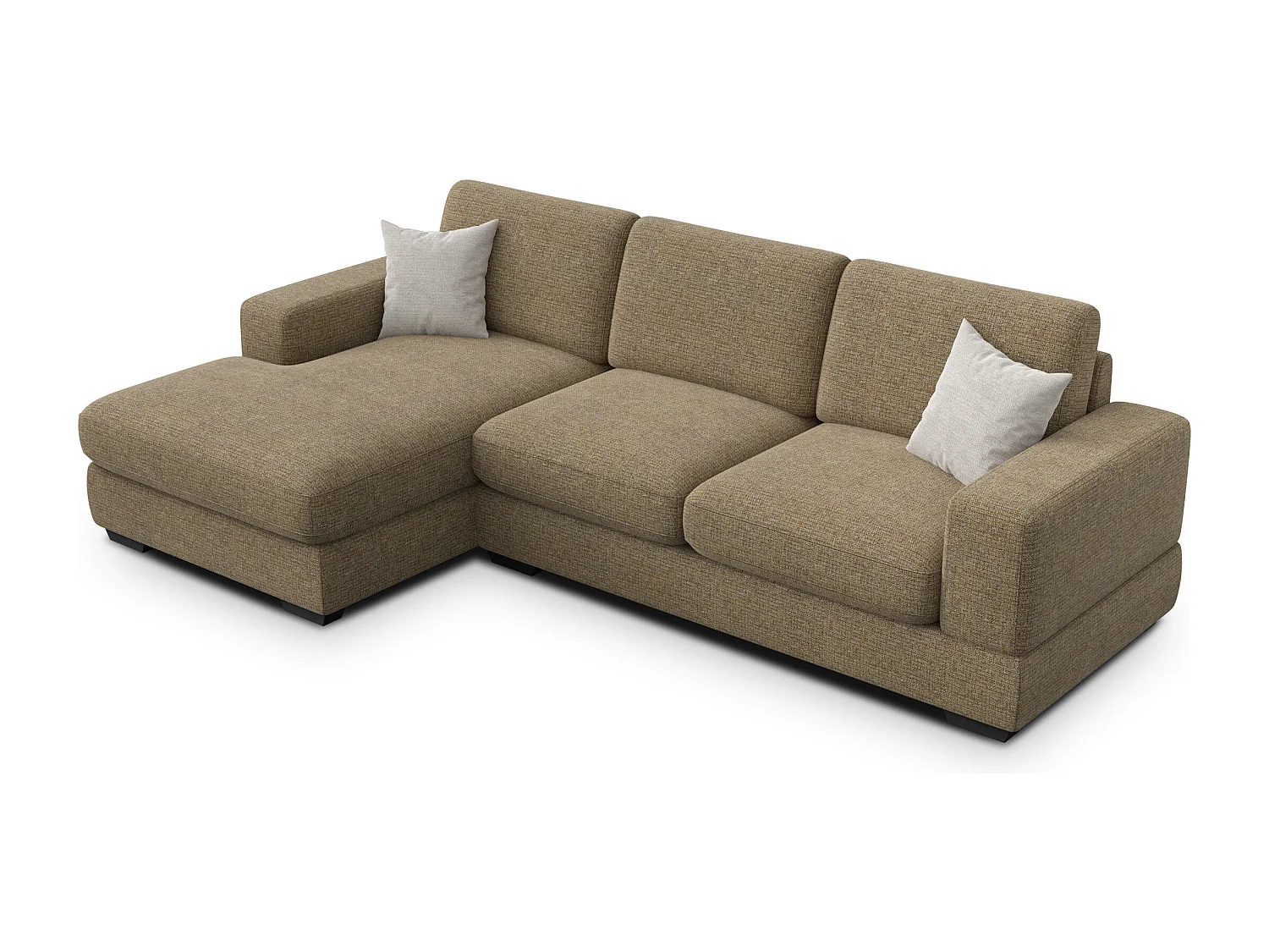 Canapé d'angle gauche 4 places OTTO, tissu taupe