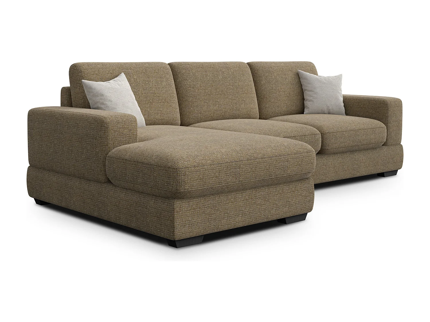 Canapé d'angle gauche 4 places OTTO, tissu taupe