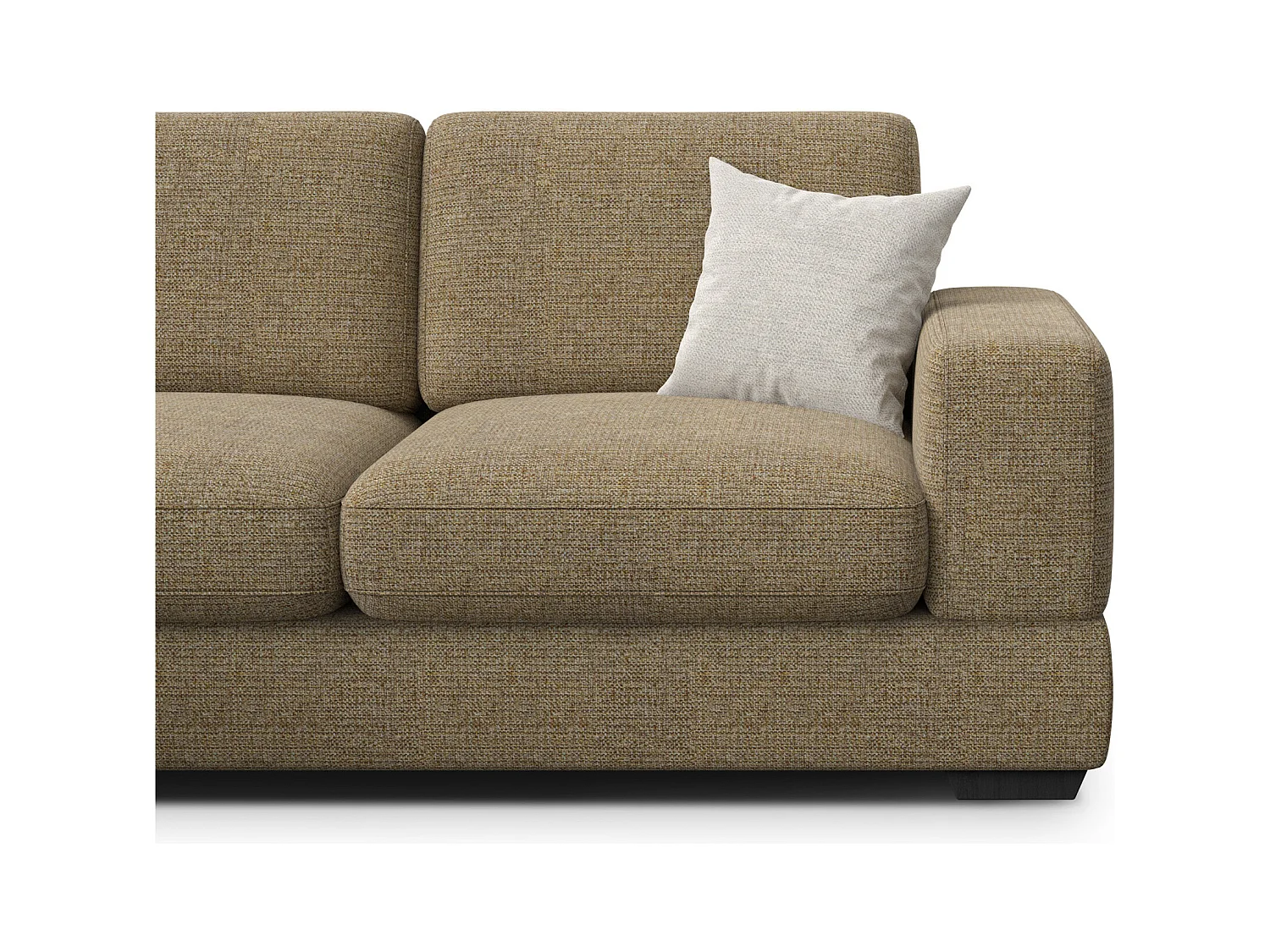 Canapé d'angle gauche 4 places OTTO, tissu taupe