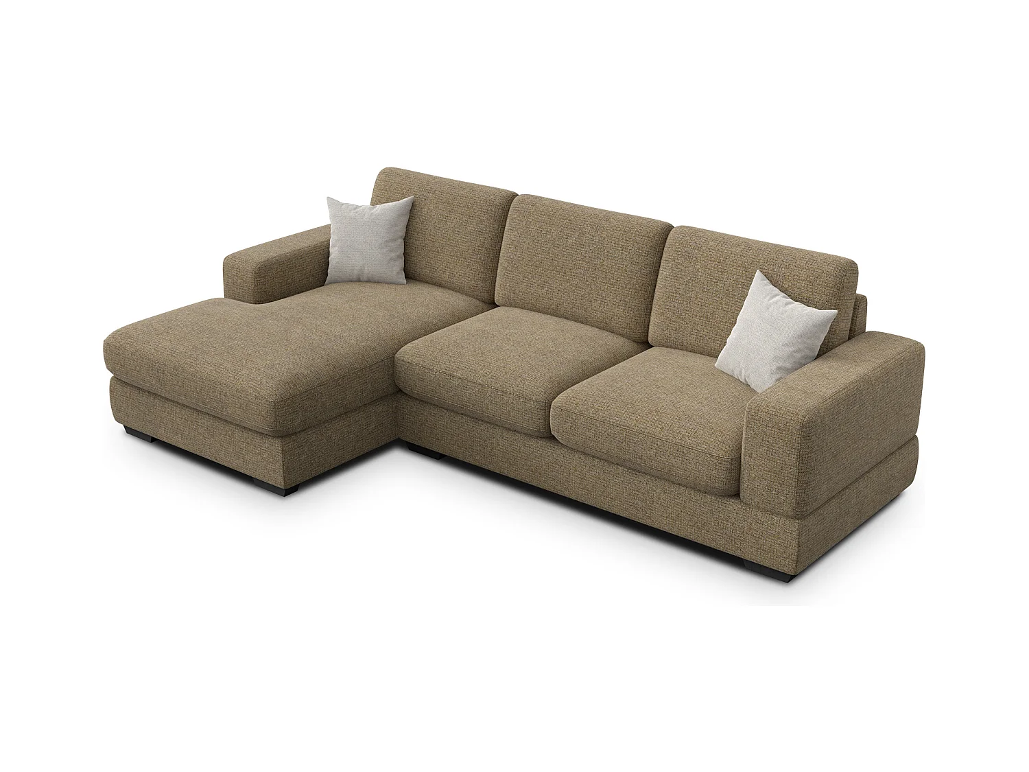 Canapé d'angle gauche 4 places OTTO, tissu taupe