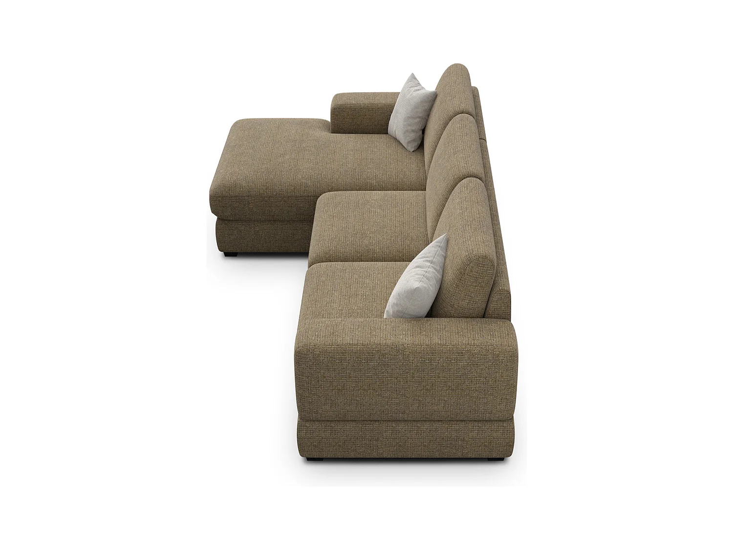 Canapé d'angle gauche 4 places OTTO, tissu taupe