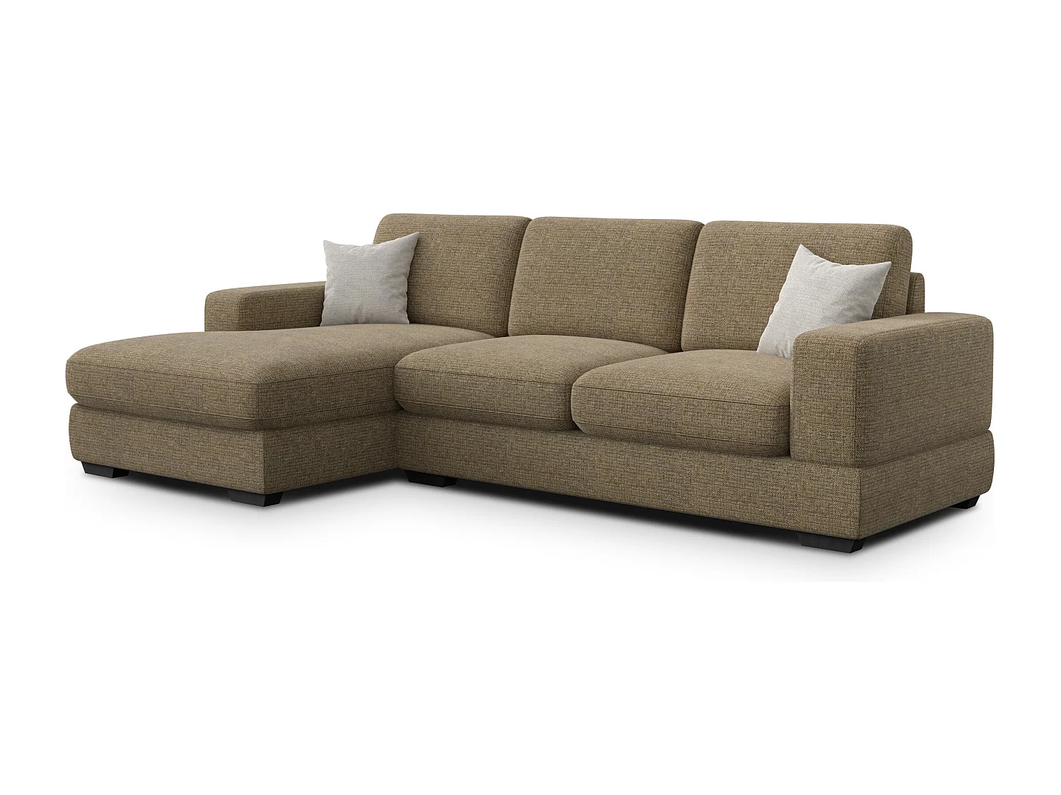 Canapé d'angle gauche 4 places OTTO, tissu taupe