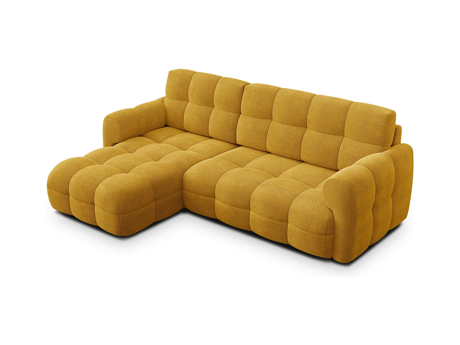 CANAPÉ D'ANGLE MELLOW 3 places, tissu jaune