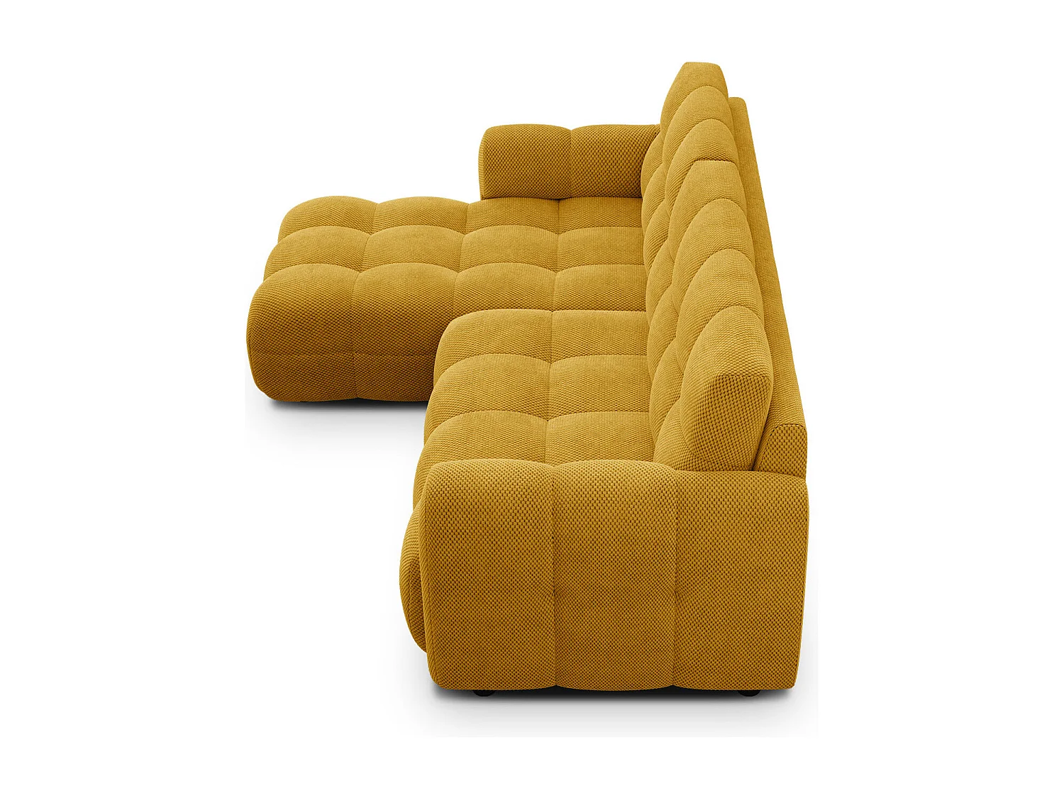 CANAPÉ D'ANGLE MELLOW 3 places, tissu jaune