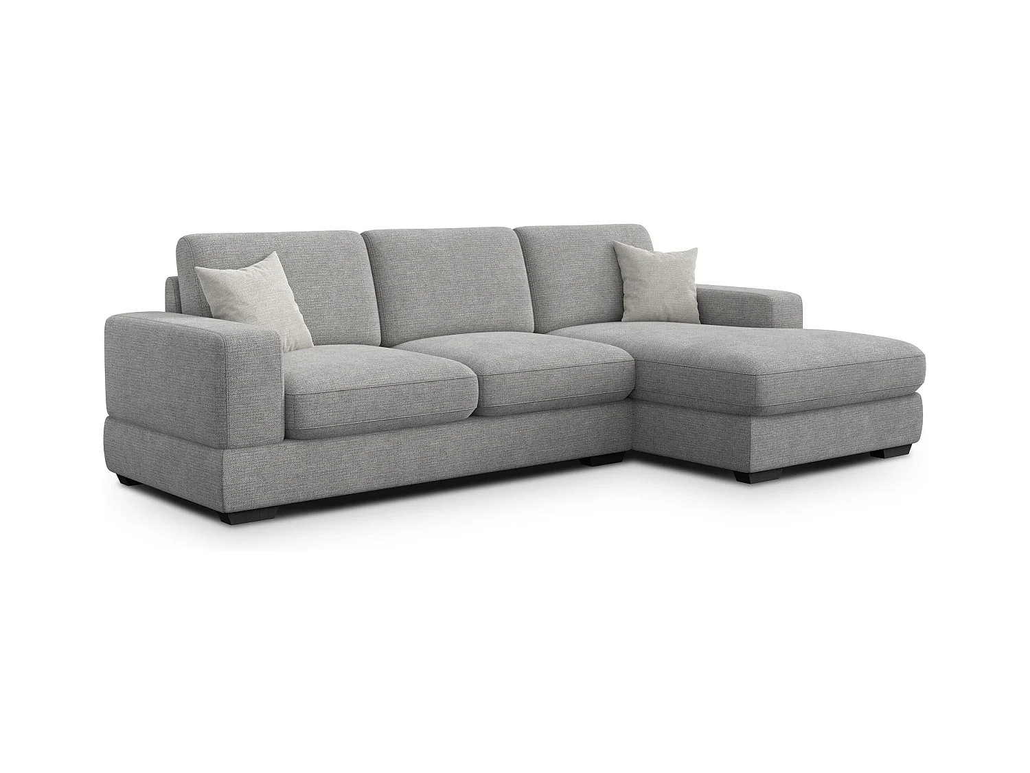 Canapé d'angle droit 4 places OTTO, tissu gris