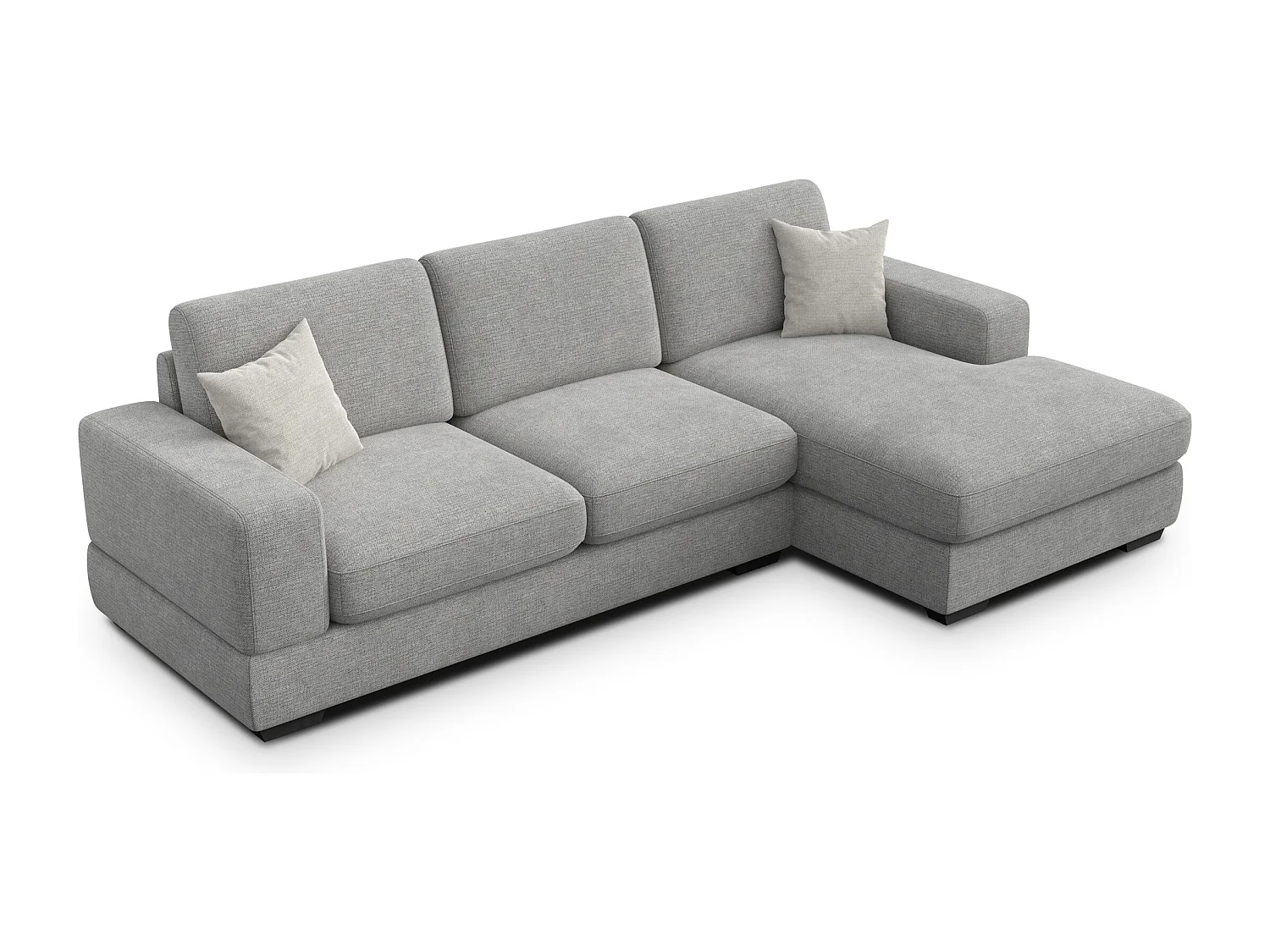 Canapé d'angle droit 4 places OTTO, tissu gris