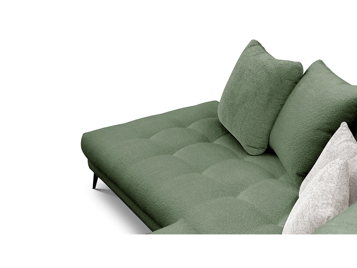Canapé d'angle 5 places CALME, tissu olive