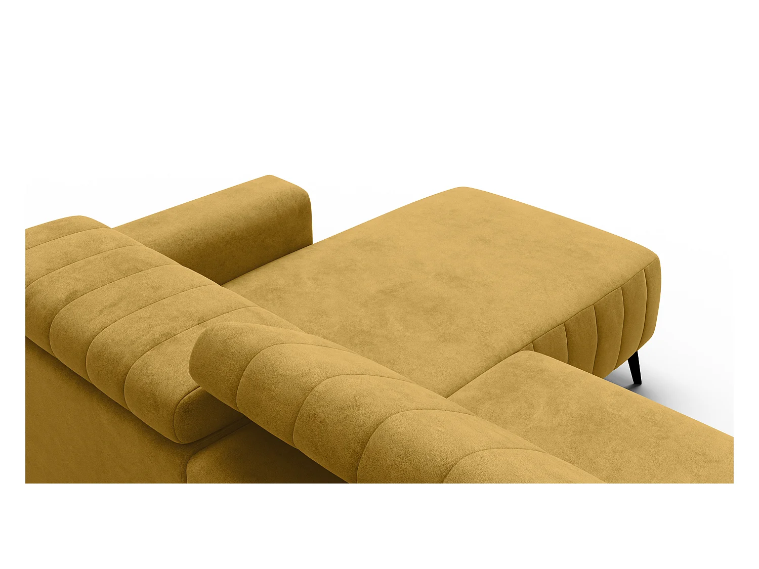 Canapé d'angle 4 places NORDEL, tissu moutarde