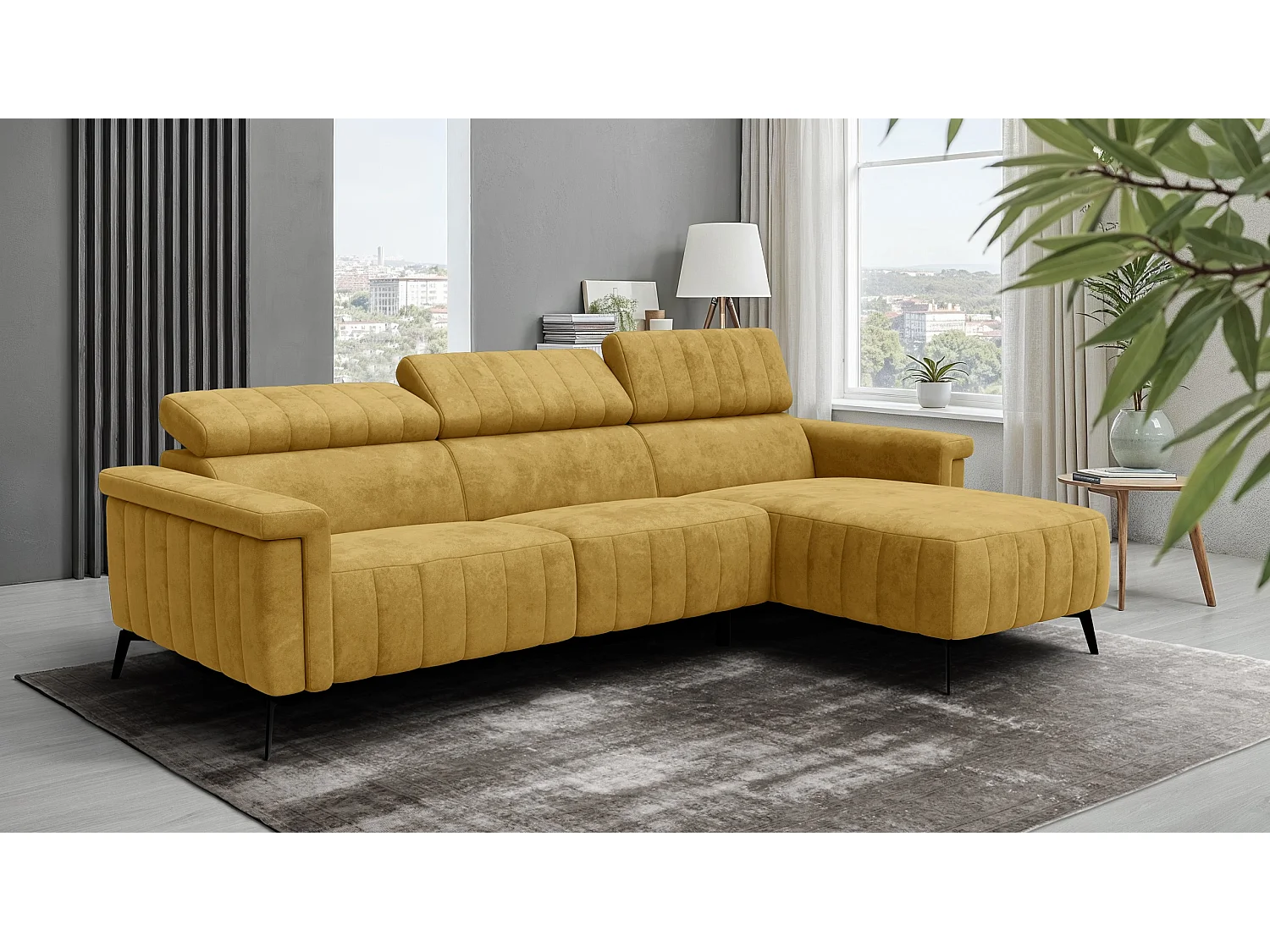 Ecksofa 4-Sitzer NORDEL, senfgelb