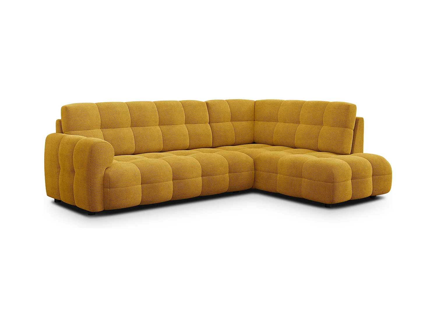 CANAPÉ D'ANGLE MELLOW 5 places, tissu jaune