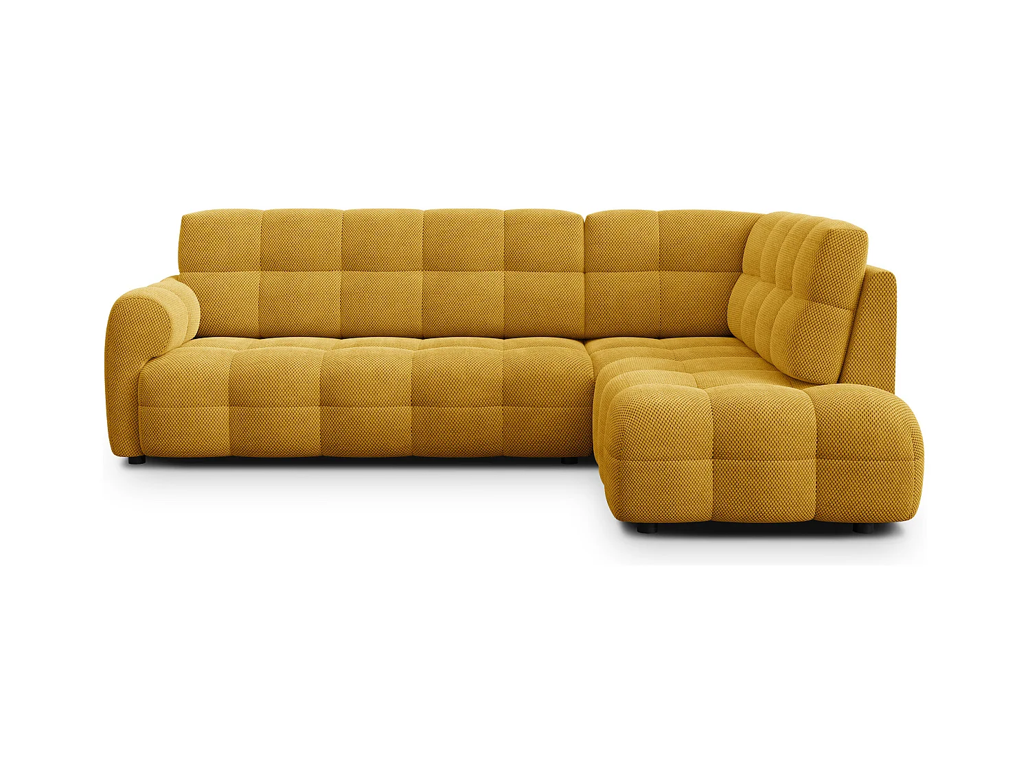 CANAPÉ D'ANGLE MELLOW 5 places, tissu jaune