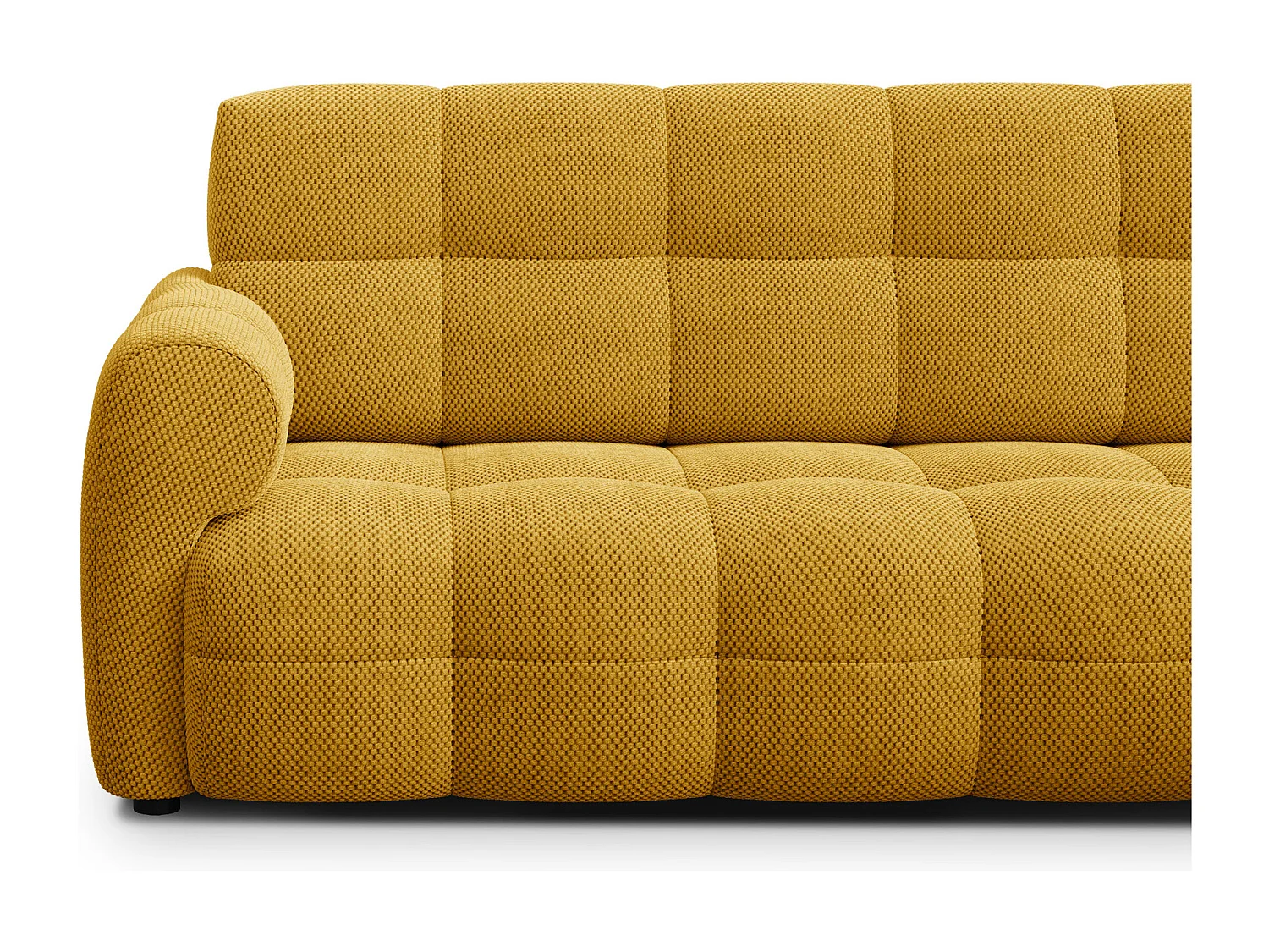 CANAPÉ D'ANGLE MELLOW 5 places, tissu jaune