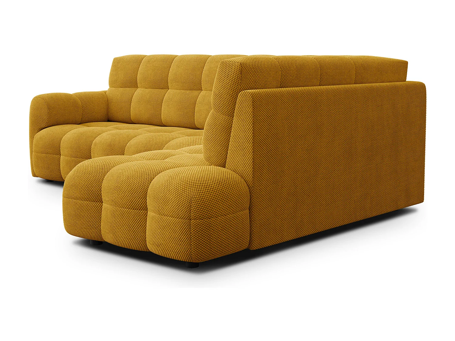 CANAPÉ D'ANGLE MELLOW 5 places, tissu jaune