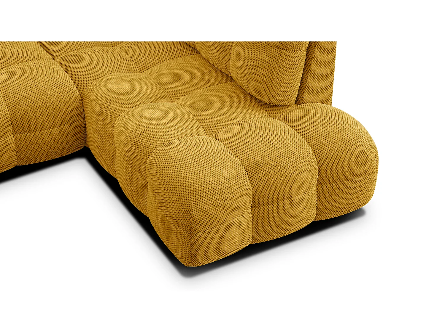 CANAPÉ D'ANGLE MELLOW 5 places, tissu jaune