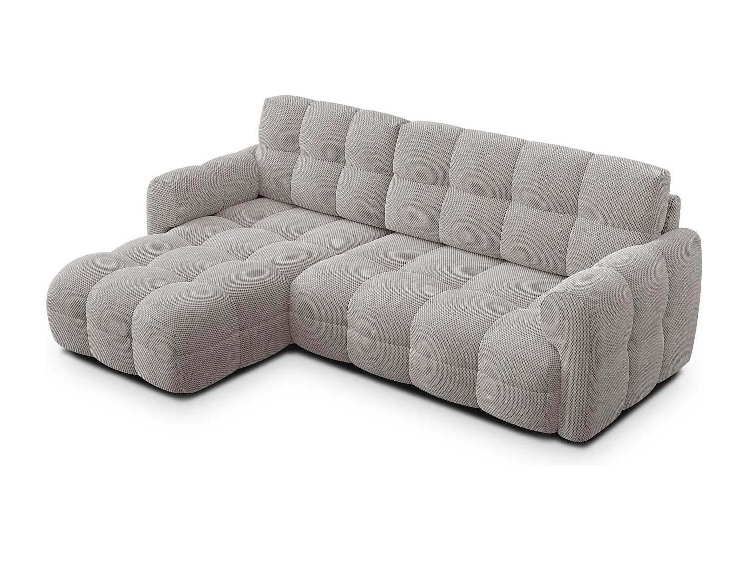 CANAPÉ D'ANGLE MELLOW 3 places, tissu beige