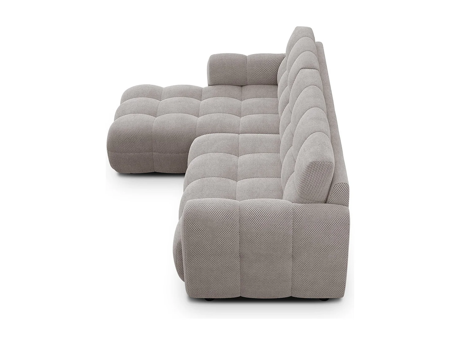 CANAPÉ D'ANGLE MELLOW 3 places, tissu beige