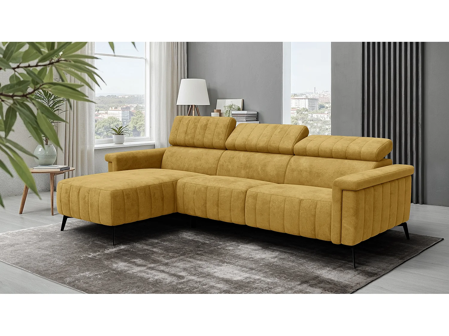 Ecksofa 4-Sitzer NORDEL, senfgelb