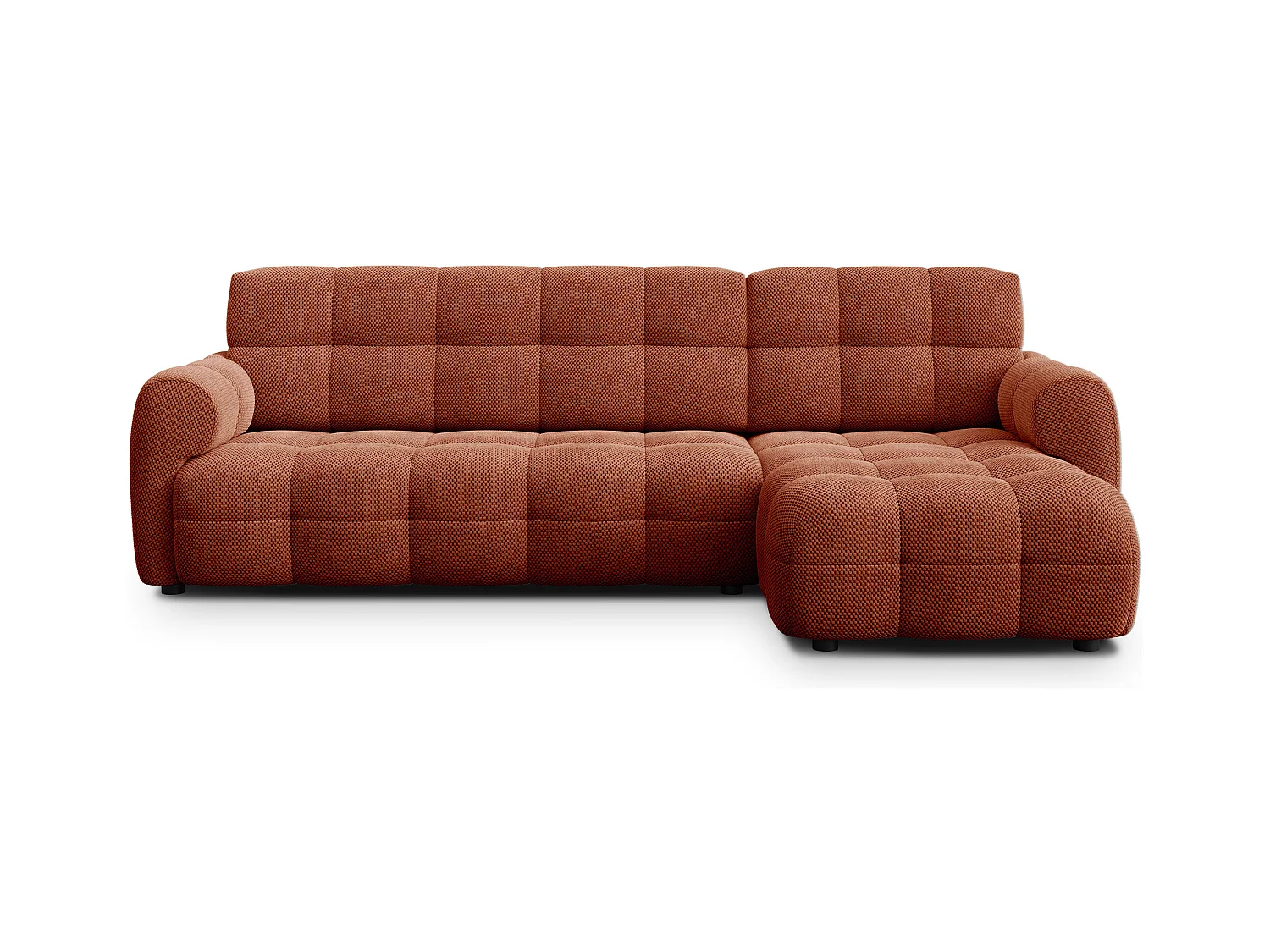 CANAPÉ D'ANGLE MELLOW 4 places, tissu orange