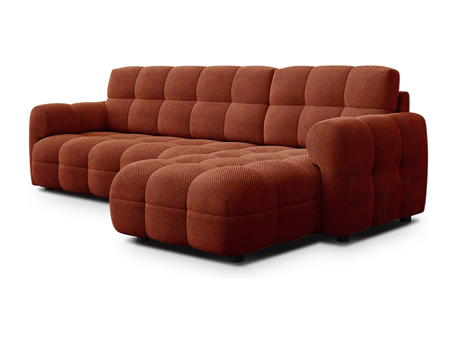 Ecksofa 4-Sitzer rechts MELLOW, dunkelorange