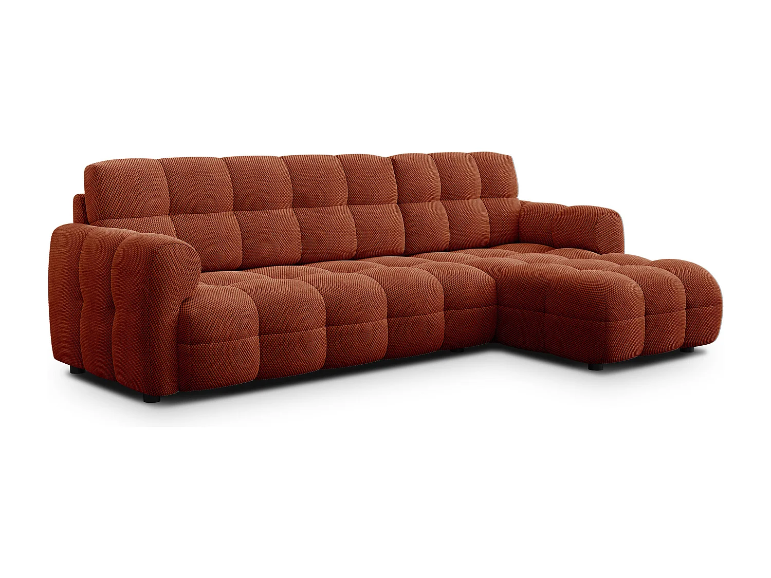 Ecksofa 4-Sitzer rechts MELLOW, dunkelorange