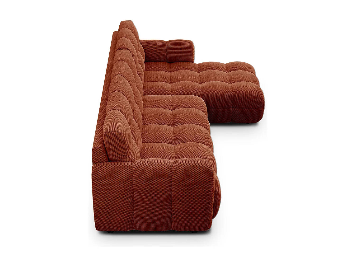 Ecksofa 4-Sitzer rechts MELLOW, dunkelorange