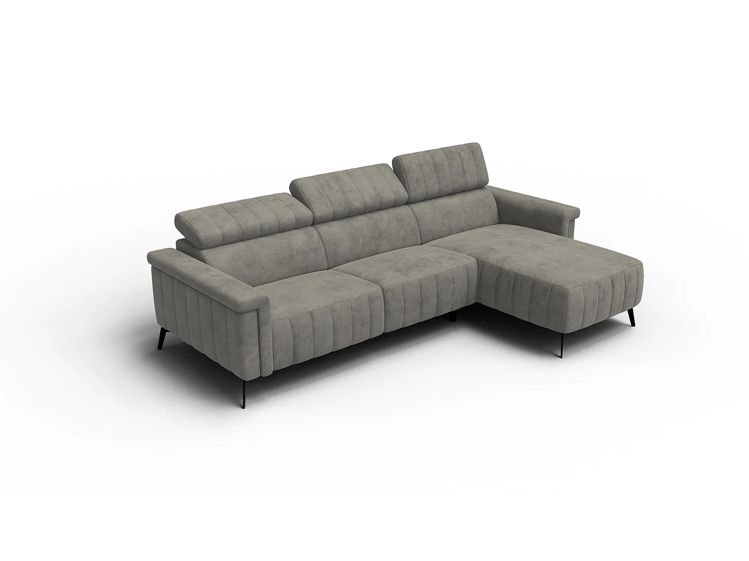 Canapé d'angle 4 places NORDEL, tissu taupe