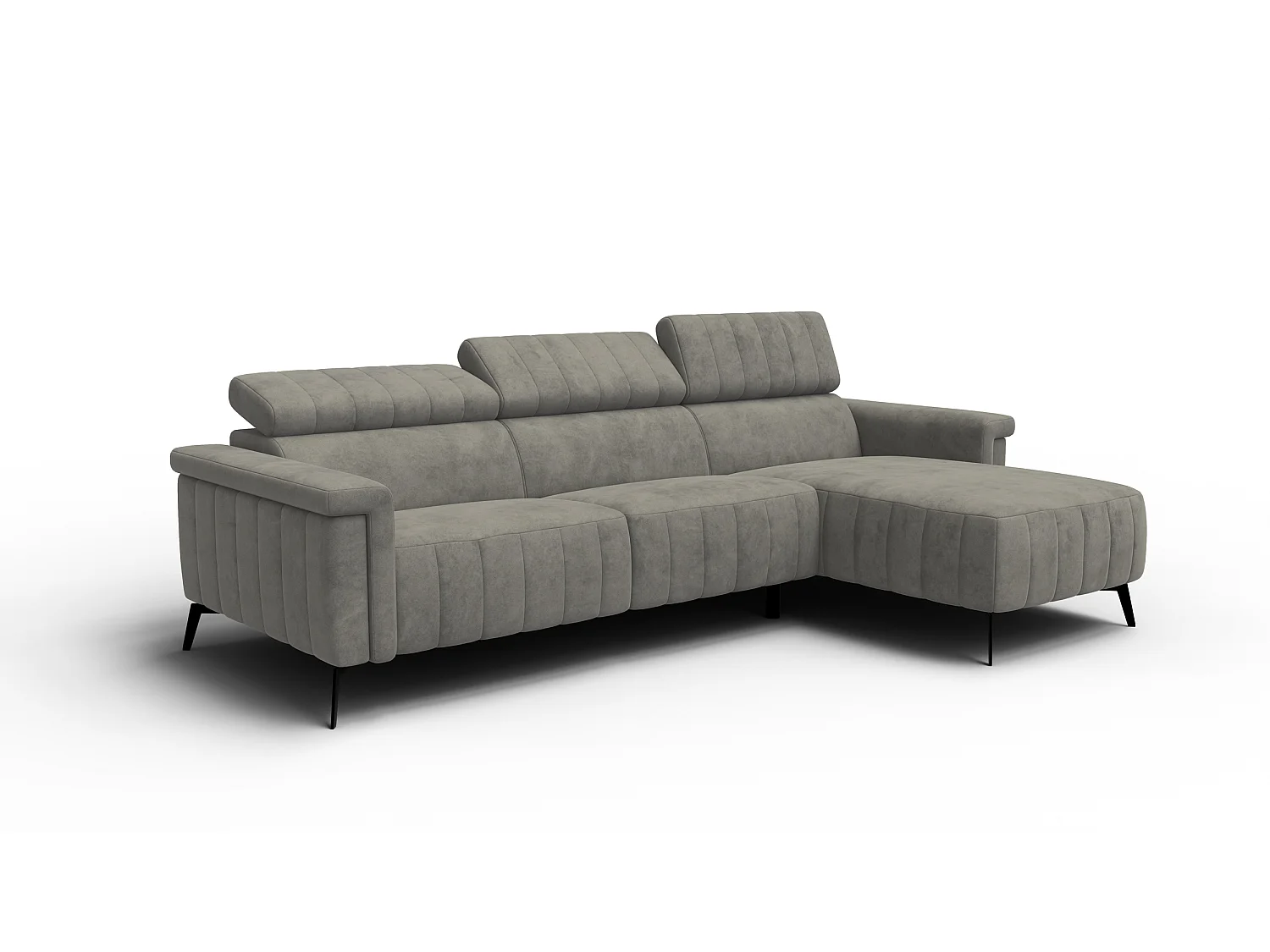 Canapé d'angle 4 places NORDEL, tissu taupe