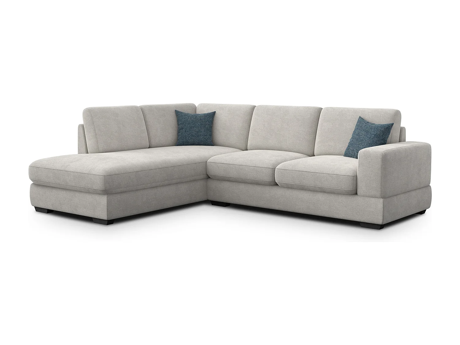 Canapé d'angle gauche 5 places OTTO, tissu crème