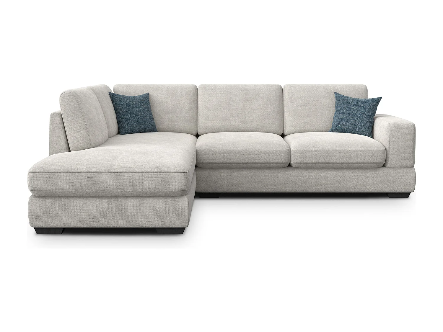 Canapé d'angle gauche 5 places OTTO, tissu crème