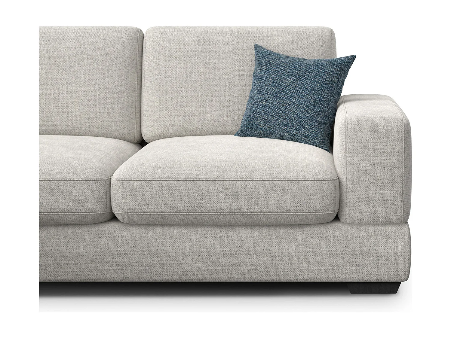 Canapé d'angle gauche 5 places OTTO, tissu crème