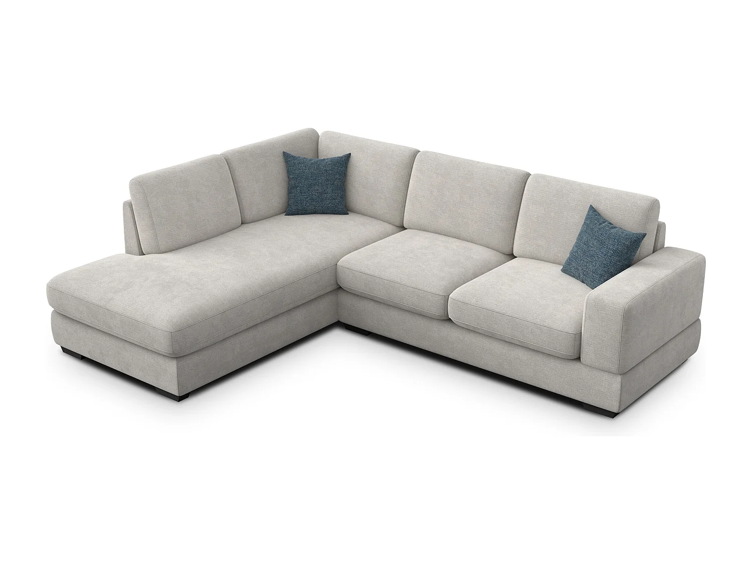 Canapé d'angle gauche 5 places OTTO, tissu crème