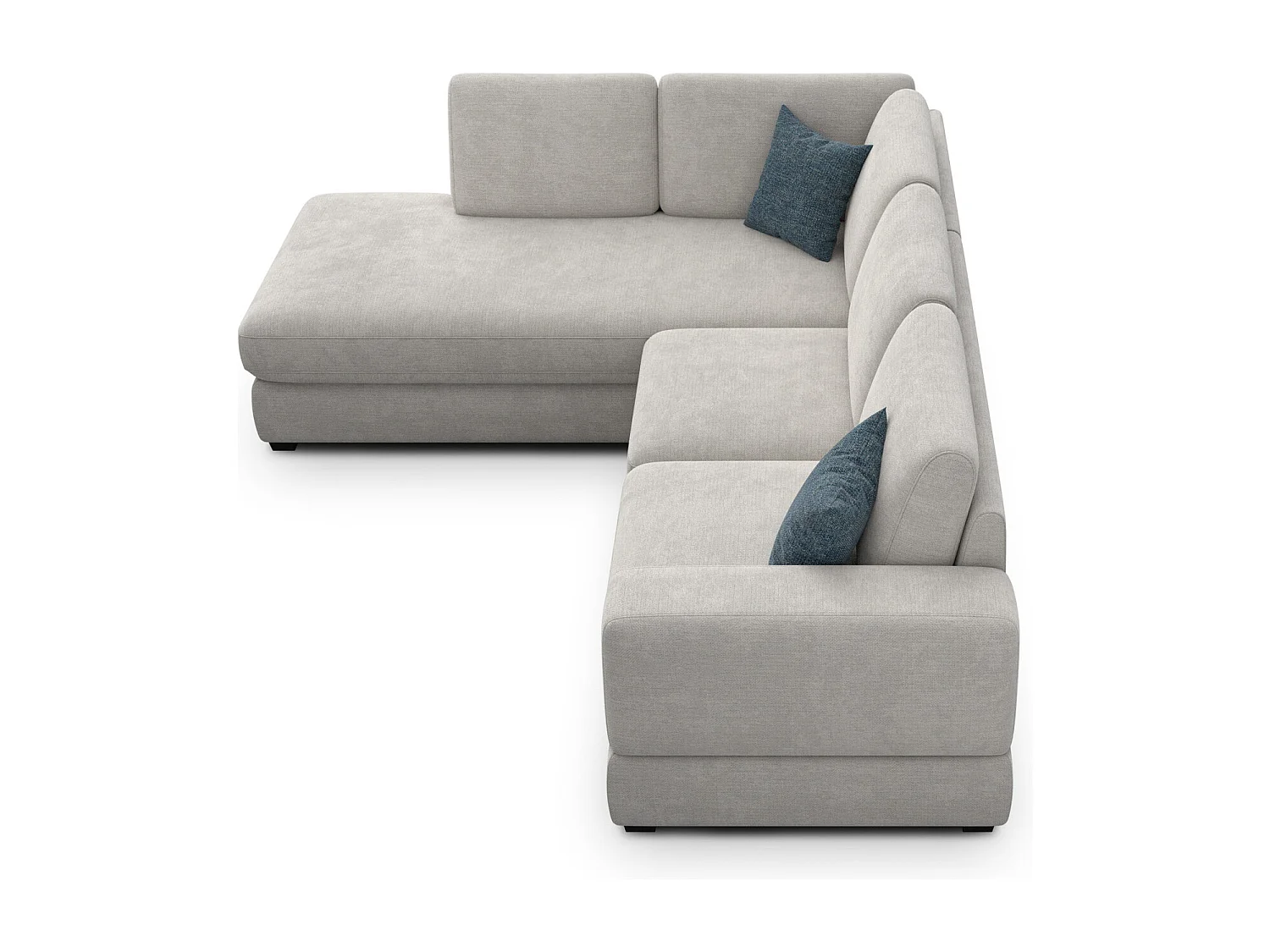 Canapé d'angle gauche 5 places OTTO, tissu crème