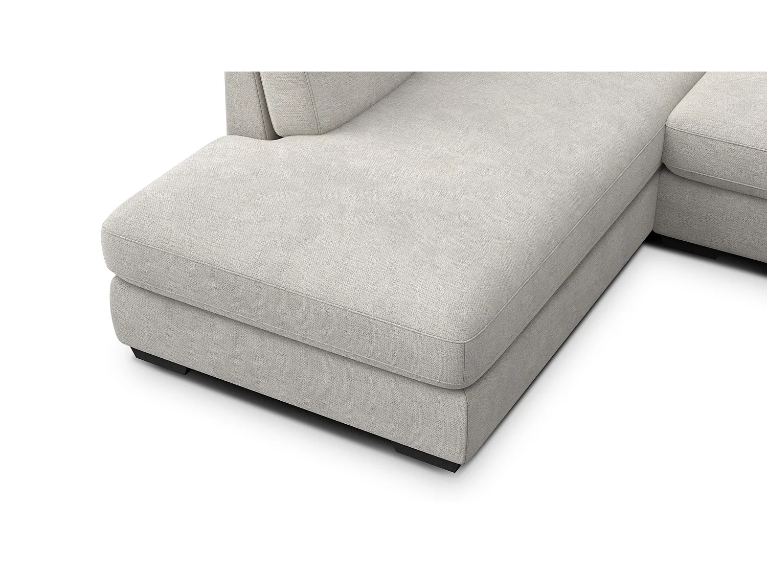 Canapé d'angle gauche 5 places OTTO, tissu crème