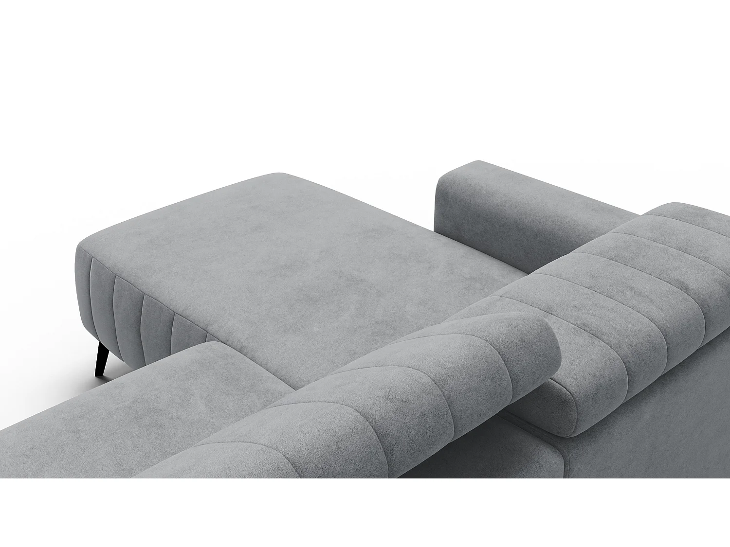 Canapé d'angle 4 places NORDEL, tissu gris