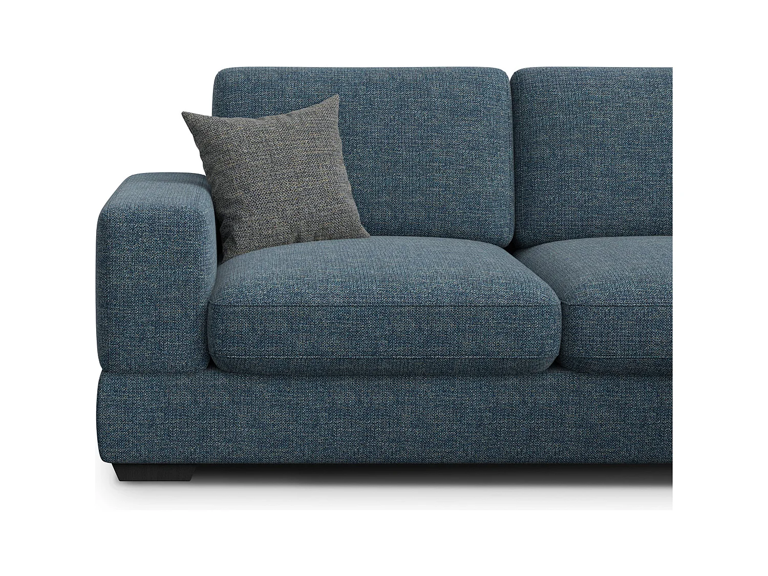 Canapé d'angle droit 5 places OTTO, tissu bleu marine