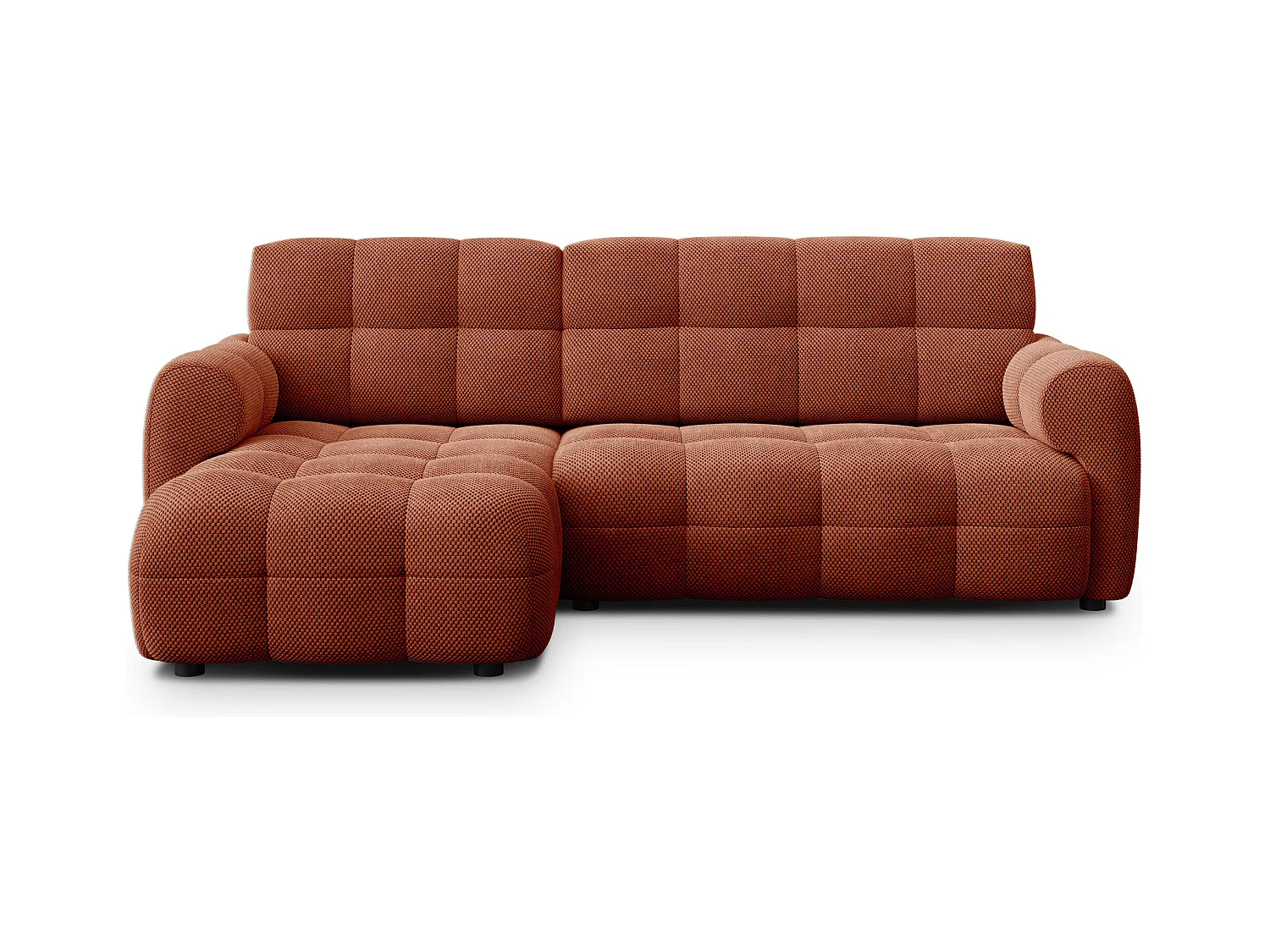 CANAPÉ D'ANGLE MELLOW 3 places, tissu orange