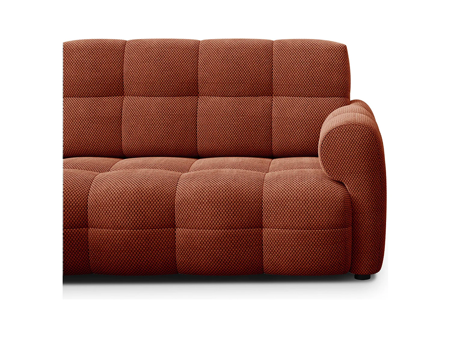 CANAPÉ D'ANGLE MELLOW 3 places, tissu orange