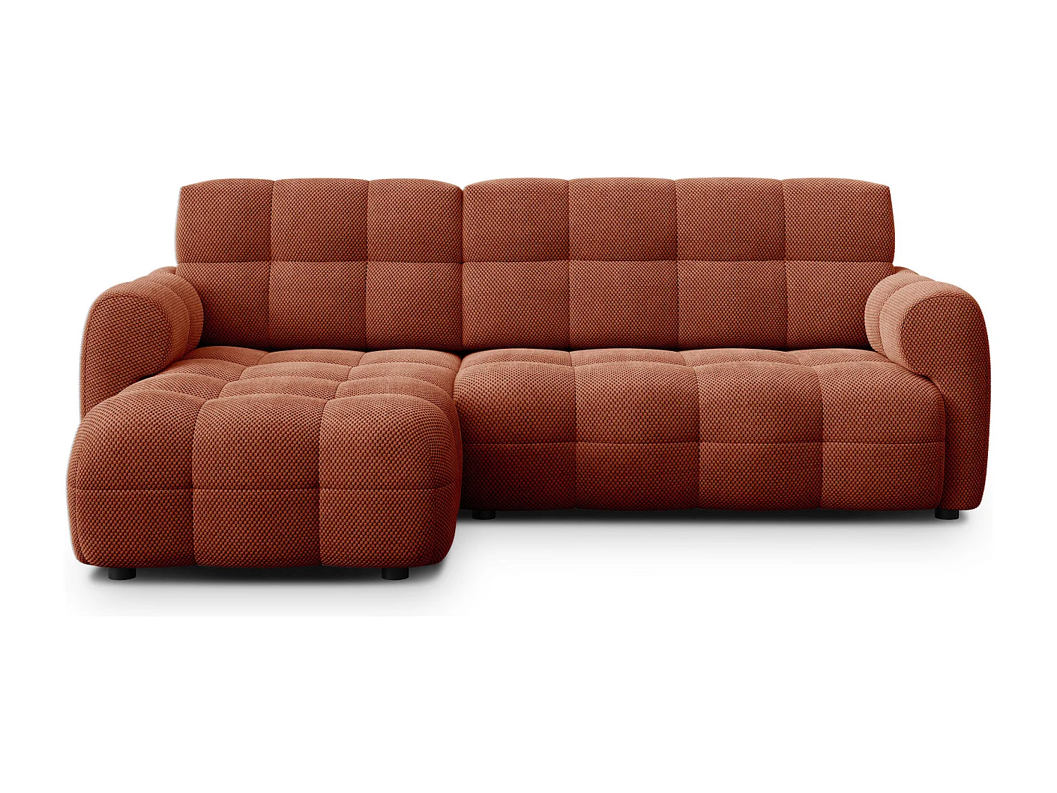 Ecksofa 3-Sitzer links MELLOW, dunkelorange