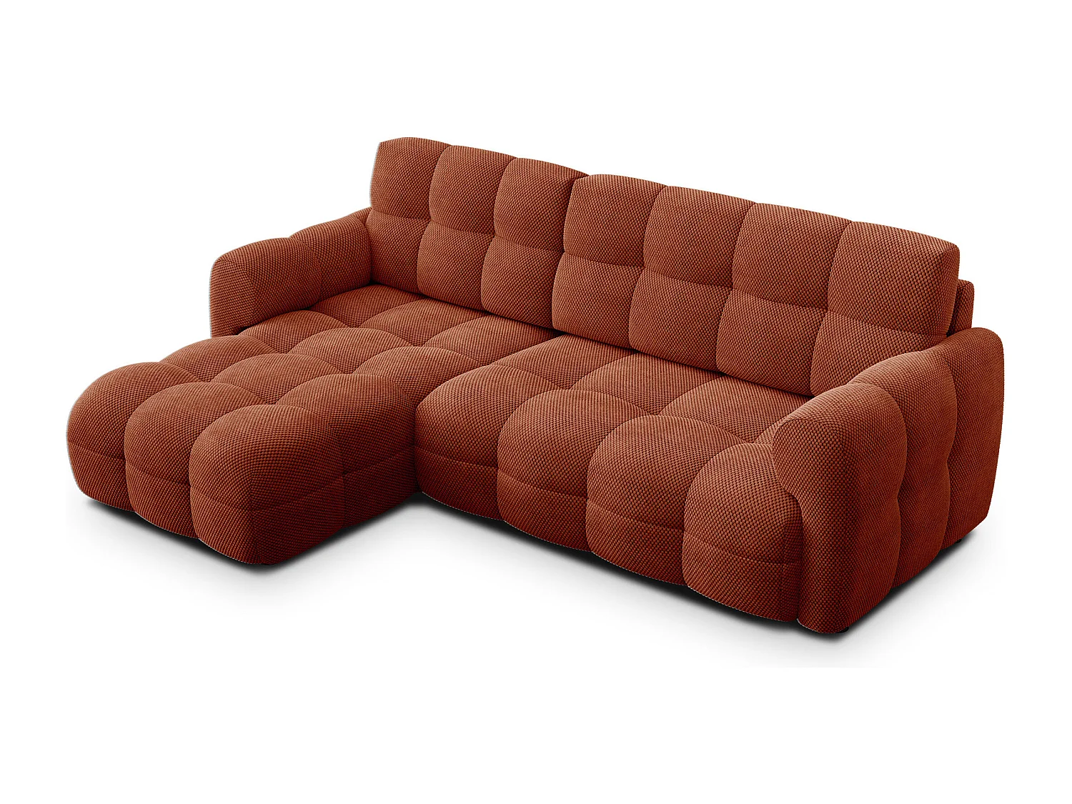 Ecksofa 3-Sitzer links MELLOW, dunkelorange