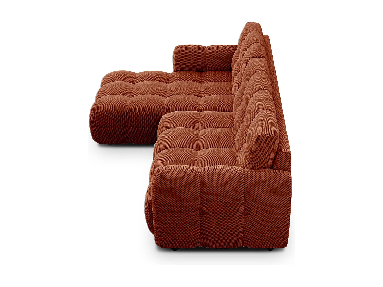 Ecksofa 3-Sitzer links MELLOW, dunkelorange