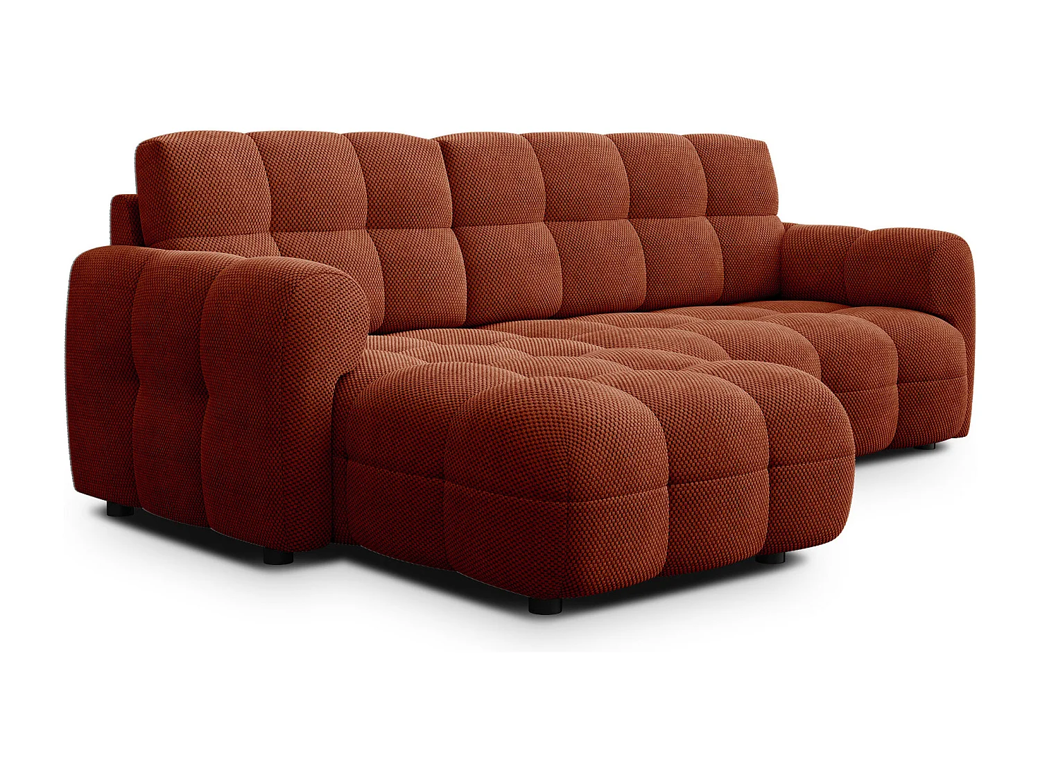 Ecksofa 3-Sitzer links MELLOW, dunkelorange