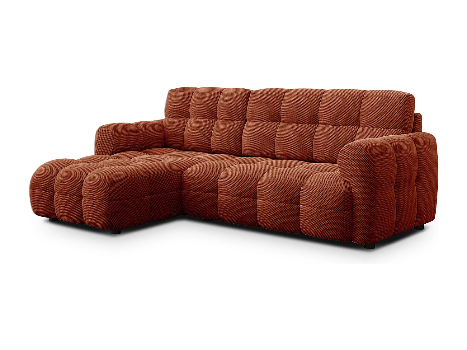 Ecksofa 3-Sitzer links MELLOW, dunkelorange