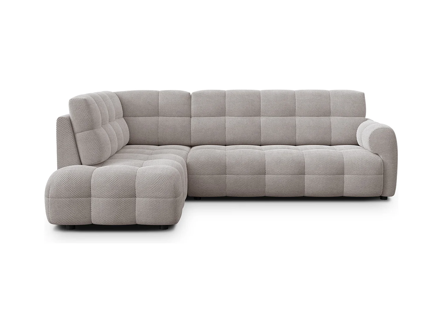 CANAPÉ D'ANGLE MELLOW 5 places, tissu beige